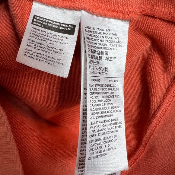 LEVIS big logo orange cotton sweatshirt pullover - Picture 7 of 8